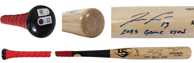 Ronald Acuna Jr Signed & Inscribed 2023 Game Used Baseball Bat with MLB COA Holo